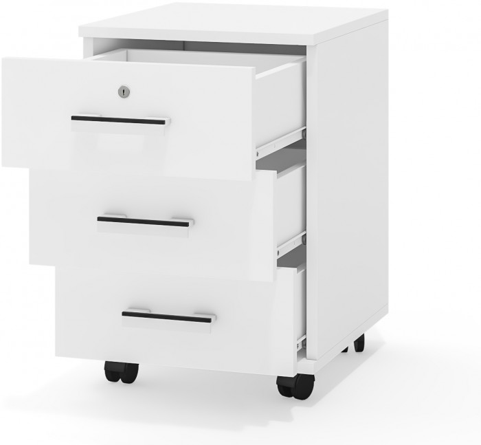 Тумба выкатная С-МД-3-02, цвет белый шагрень, ШхГхВ 40х45х59 см.