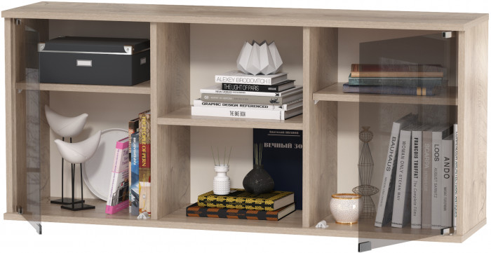 КР100 Бостон 10.51 Шкаф навесной, цвет дуб эндгрейн элегантный, ШхГхВ 115,2х28,7х51,6 см.