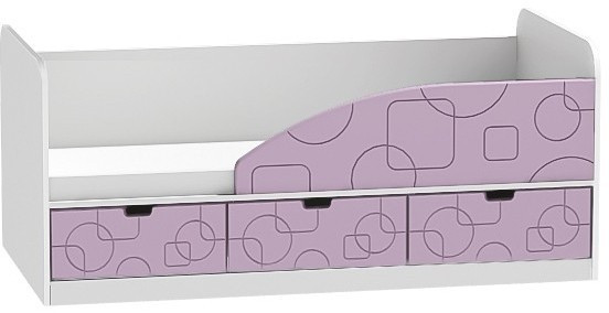 Кровать Бриз-4 80х160 Квадрат (Антарктида/Белый/Левый)