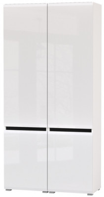 Сидней 13.200 Шкаф 2 штуки, корпус: белый/чёрный/фасады: МДФ белый глянец