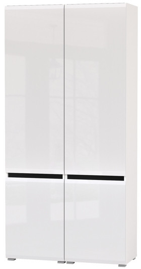 Сидней 13.200 Шкаф 2 штуки, корпус: белый/чёрный/фасады: МДФ белый глянец