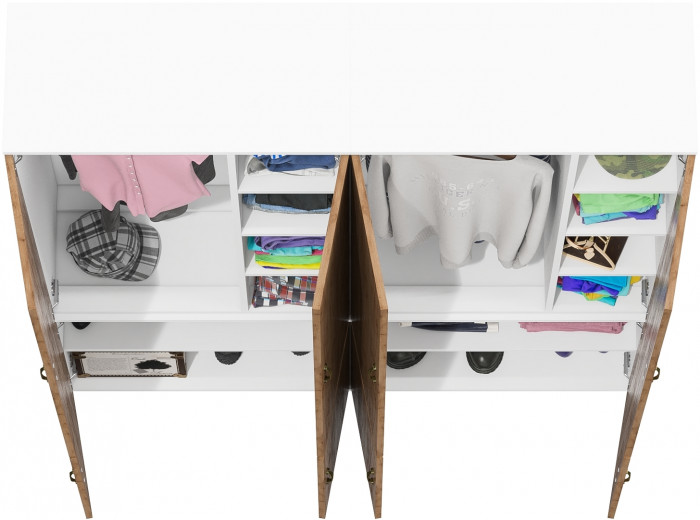 Лидер-8 Шкаф МД 20Б 2 шт., белый шагрень/крафт золото