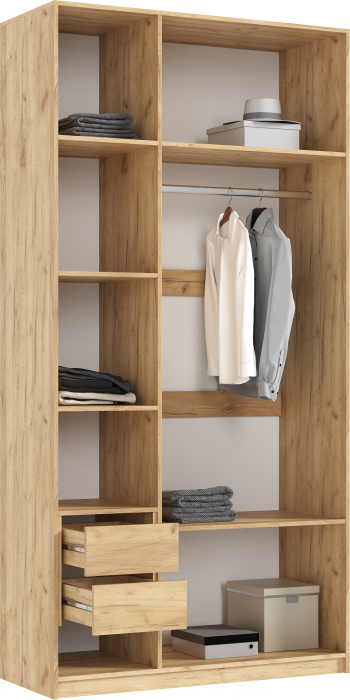 Марвэл Шкаф 3-х створчатый 1200, Браш Вайт, Дуб Крафт