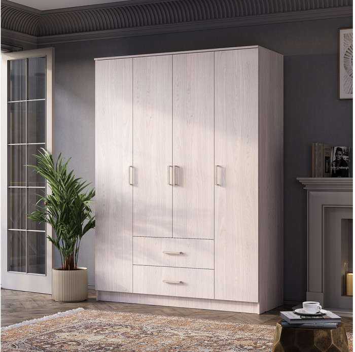 Шкаф "Титан" 4-х створчатый Ясень белый