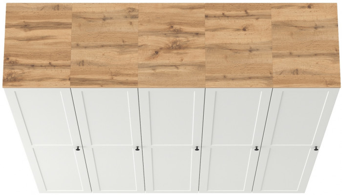 Остин 13.225 Шкаф-пенал 5 шт., белый шагрень/дуб крафт золотой