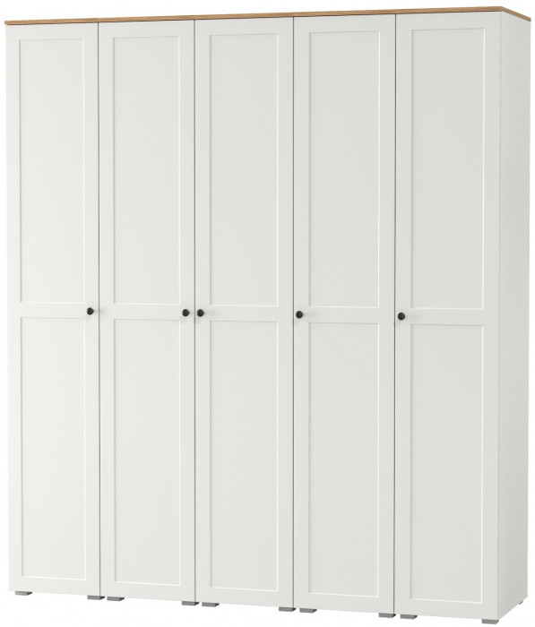 Остин 13.225 Шкаф-пенал 5 шт., белый шагрень/дуб крафт золотой