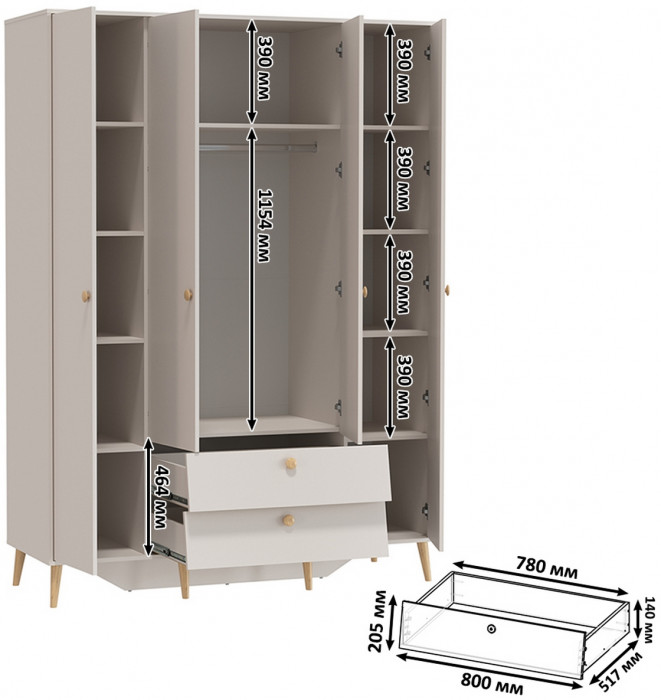 Афина Спальня 20-1400, цвет кашемир серый, сп.м. 1400х2000 мм., б/м, основание есть - фанера