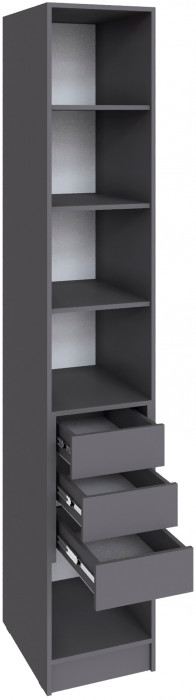 Шкаф-пенал Мадрид (0,4) с 3 ящ. внутри, Графит серый