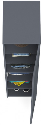 Мори Пенал МШ400.1, цвет графит, ШхГхВ 40,4х50,4х209,6 см., универсальная сборка