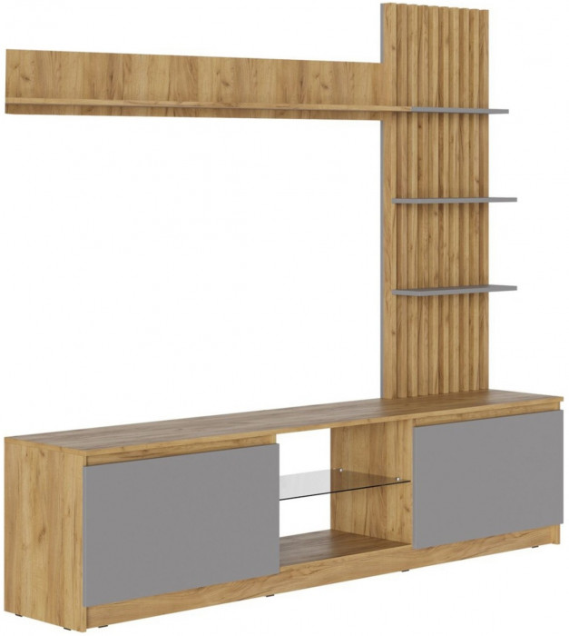 Гостиная Бостон ЛДСП (Серый Шифер, Дуб Крафт Золотой)