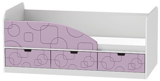 Кровать Бриз-4 80х160 Квадрат (Ирис/Белый/Правый)