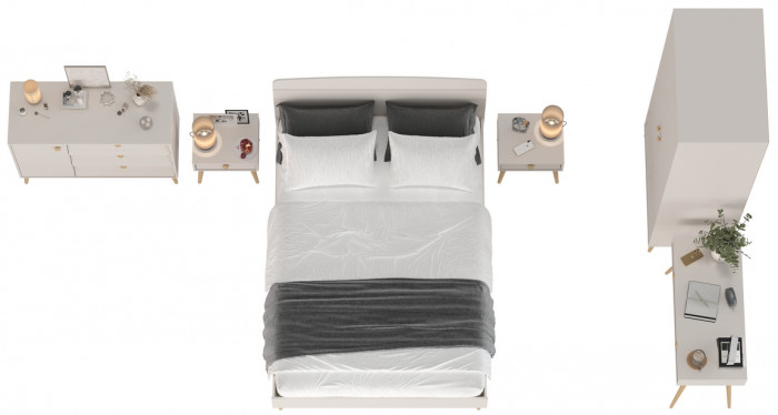 Афина Спальня 01-1400, кашемир серый