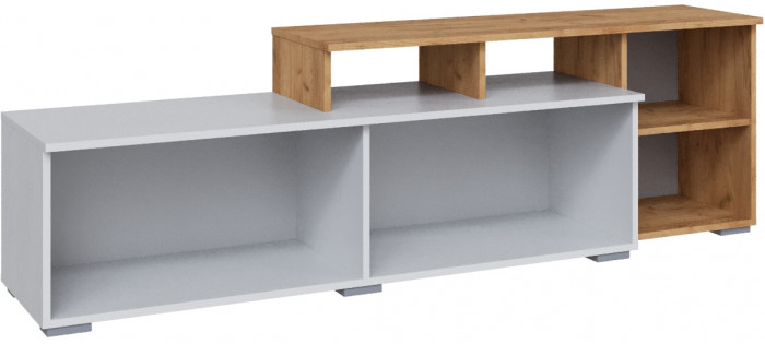 Тумба ТВ малая Альберо, Белый/Крафт золотой