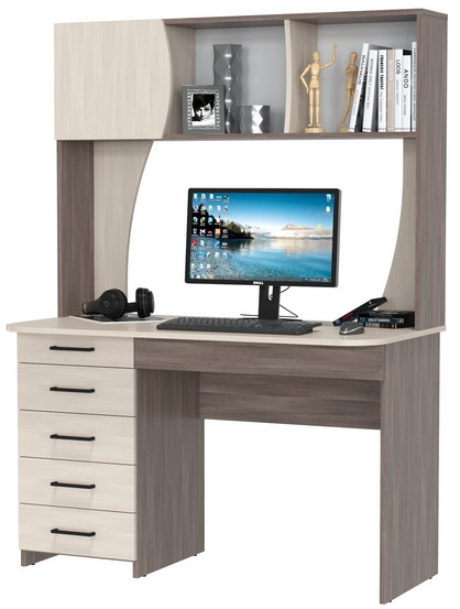 Стол рабочий 6-0606бод.тем/св Сигма, цвет бодега тёмный/бодега светлый, ШхГхВ 120,5х60,5х166 см., НЕ универсальная сборка