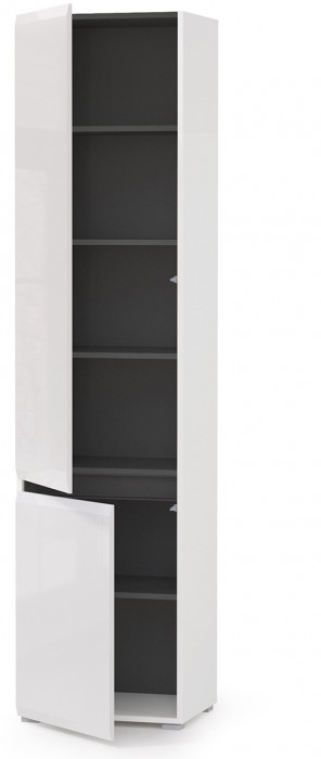 Сидней 13.200 Шкаф, корпус: белый/чёрный/фасады: МДФ белый глянец