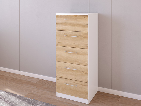 Комод 02/23 45х40х110 Белый/Эвок прибрежный