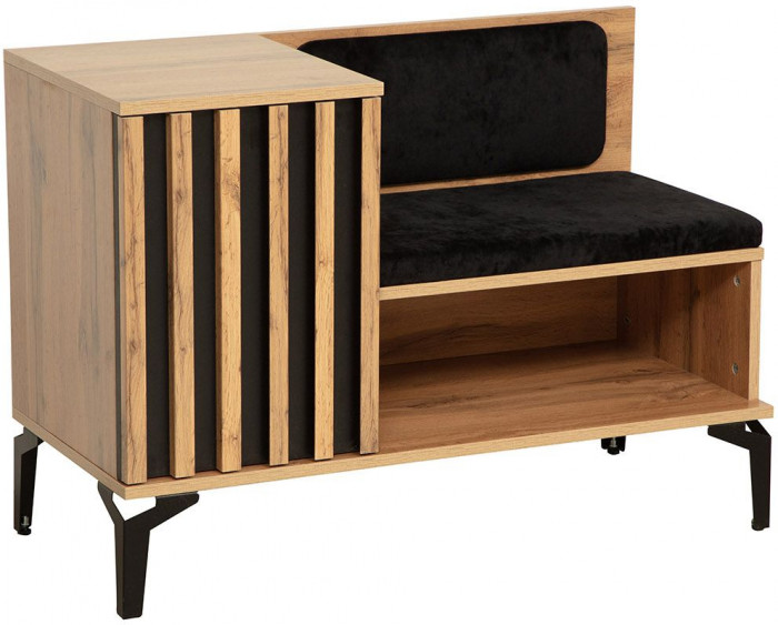 Тумба под обувь Либерти 51.23 (опора h150) Дуб вотан/Черный