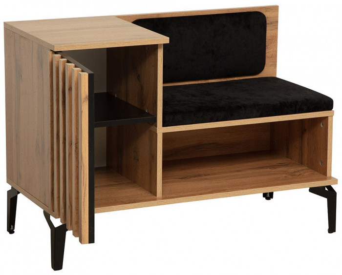 Тумба под обувь Либерти 51.23 (опора h150) Дуб вотан/Черный