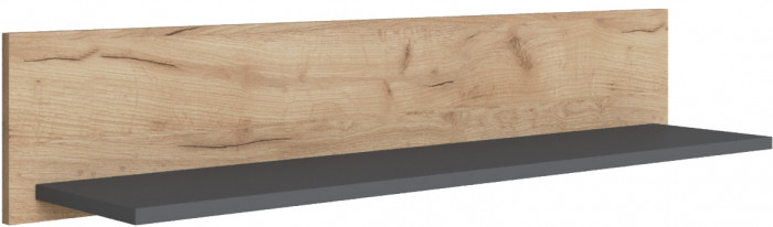 Полка навесная Дублин, Дуб крафт золотой/Графит серый