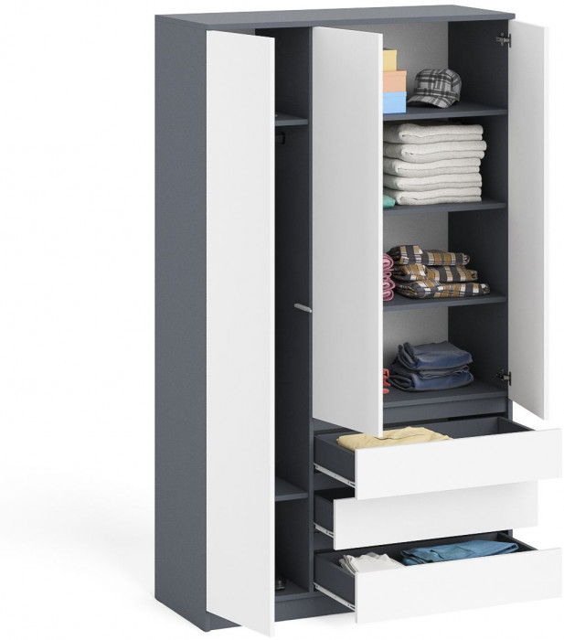 Мори Шкаф МШ1200.1, графит/белый