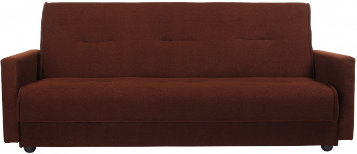 Раскладной диван-кровать, прямой, книжка, цвет коричневый, Милан 140