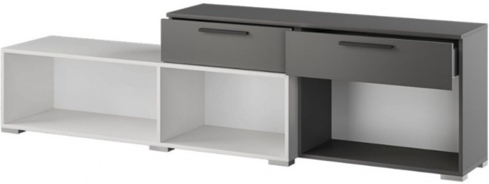 Альберо Тумба ТВ белый/графит серый