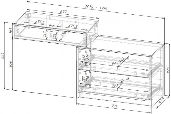 Модульная спальня Селена, композиция 2