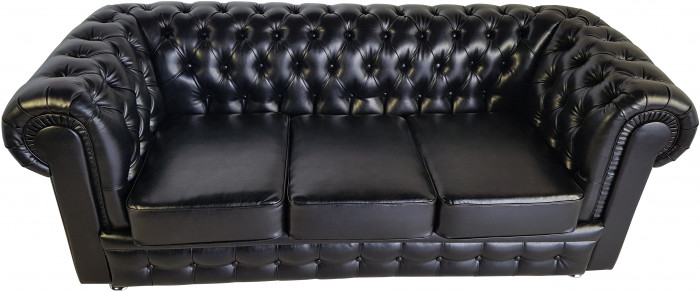 Диван Честер 3- х местный, черный