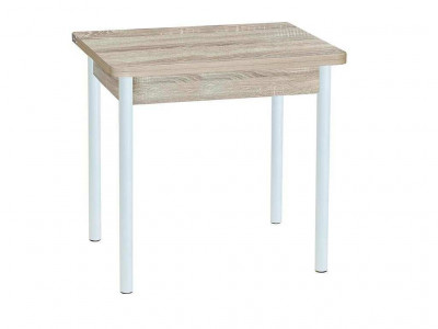 Эко 80х60 стол обеденный раскладной / Дуб сонома/белый