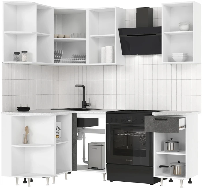 ЛДСП Кухня Рио NEW 2,0х1,3м бетон светлый/бетон темный (антарес)