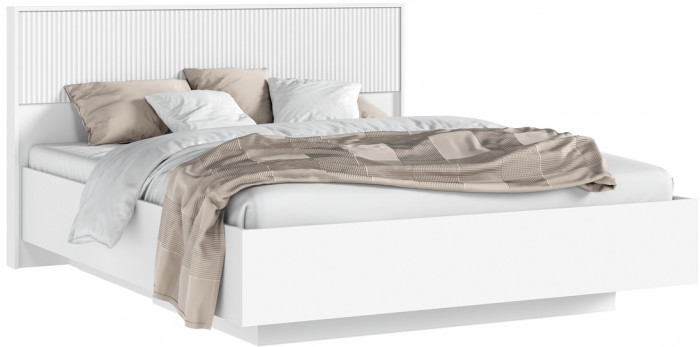 Кровать парящая с ортопед. основанием Марвэл 1,6м с подсветкой, Белый/Браш вайт