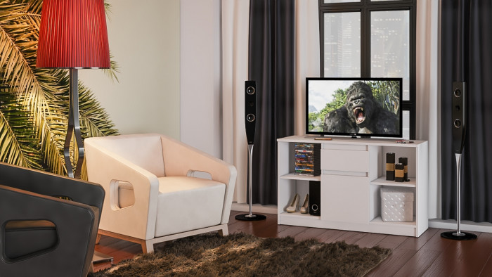 Мори Тумба ТВ МТВ1204.1, цвет белый, ШхГхВ 120,4х41х73 см.