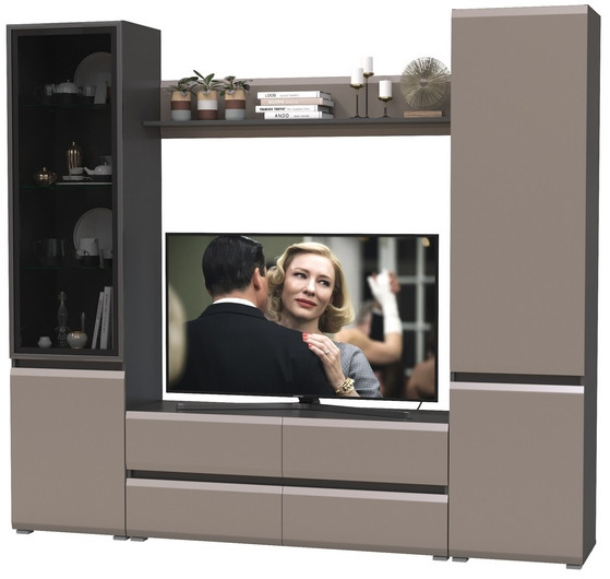 Сидней Комплектация № 050, корпус: антрацит/фасады: МДФ веллюто капучино