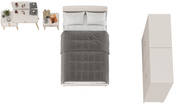 Афина Спальня 36-1200, кашемир серый