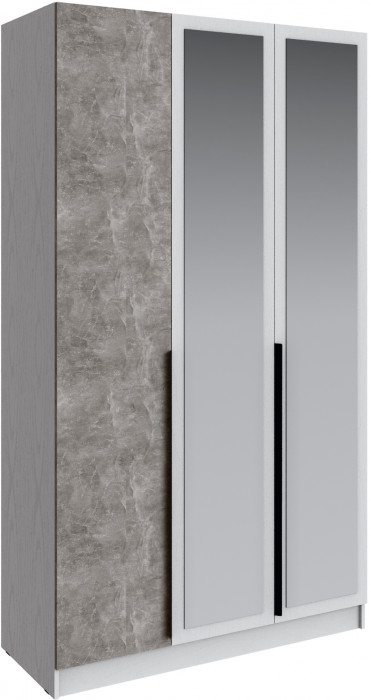 Шкаф Мадрид (1,3) с зеркалом, Белый/Ателье светлое