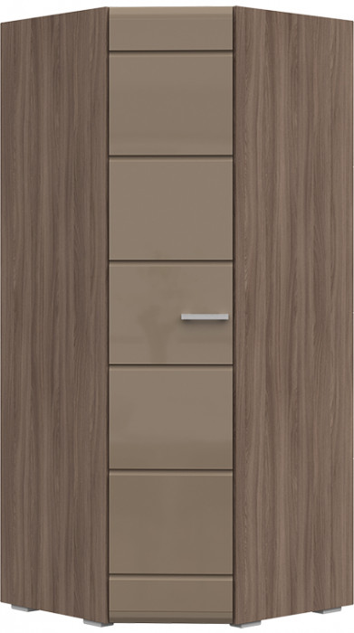 Симба шкаф угловой одностворчатый (850*2000*850) ясень шимо темный/кофе с молоком