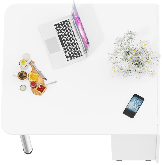 Стол-книжка обеденный МД-СО-04, цвет белый шагрень/ножки хром, ШхГхВ 170х90х74 см., 34х90х74 см. сложенный (Мебельный Двор)