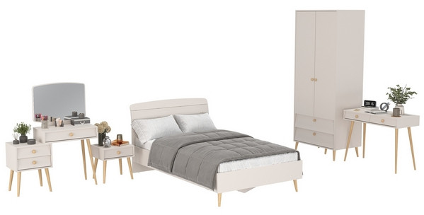 Афина Спальня 27-1200, цвет кашемир серый, сп.м. 1200х2000 мм., б/м, основание есть - фанера