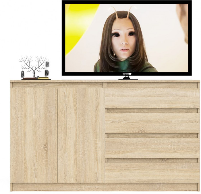 Мори Комод МК1600.1, цвет дуб сонома, ШхГхВ 160,4х41х94 см., НЕ универсальная сборка