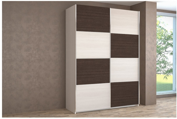 Шкаф-купе Иннэс-5 1600 Ф1/Ф1, Белый глянец