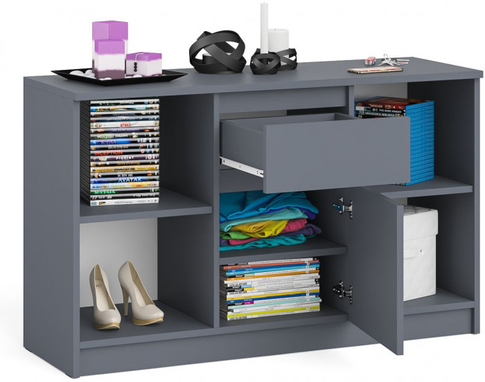 Мори Тумба ТВ МТВ1204.1, цвет графит, ШхГхВ 120,4х41х73 см.