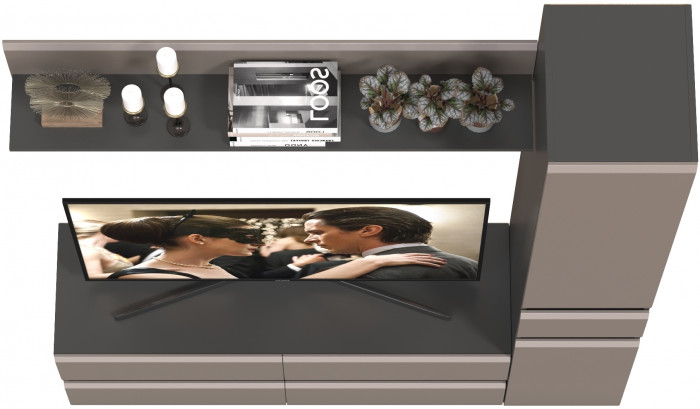 Сидней Комплектация № 051, корпус: антрацит/фасады: МДФ веллюто капучино