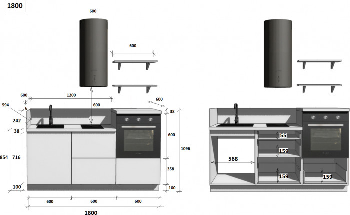 КГ 1800 ПВХ, Магнолия Арника РМ в.3