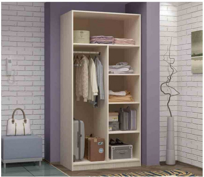 Шкаф №2 2х створчатый (Ясень шимо светлый)