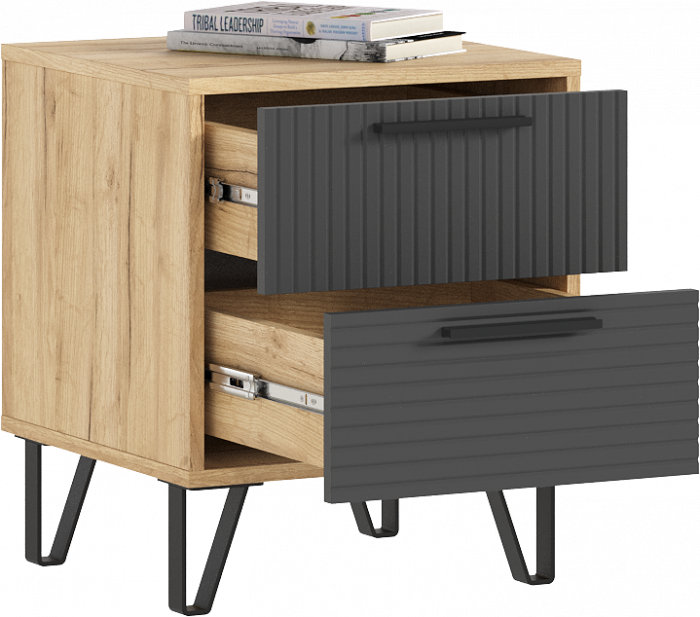 Спальня Флэш, браш графит/дуб крафт