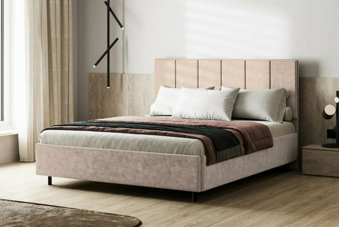 кровать Мелоди КР02-160 велюр бежевый