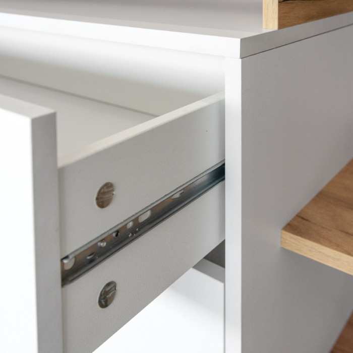 Бэль 10.92 Тумба, цвет дуб крафт золотой/белый премиум, ШхГхВ 171х43х52,8 см., НЕ универсальная сборка