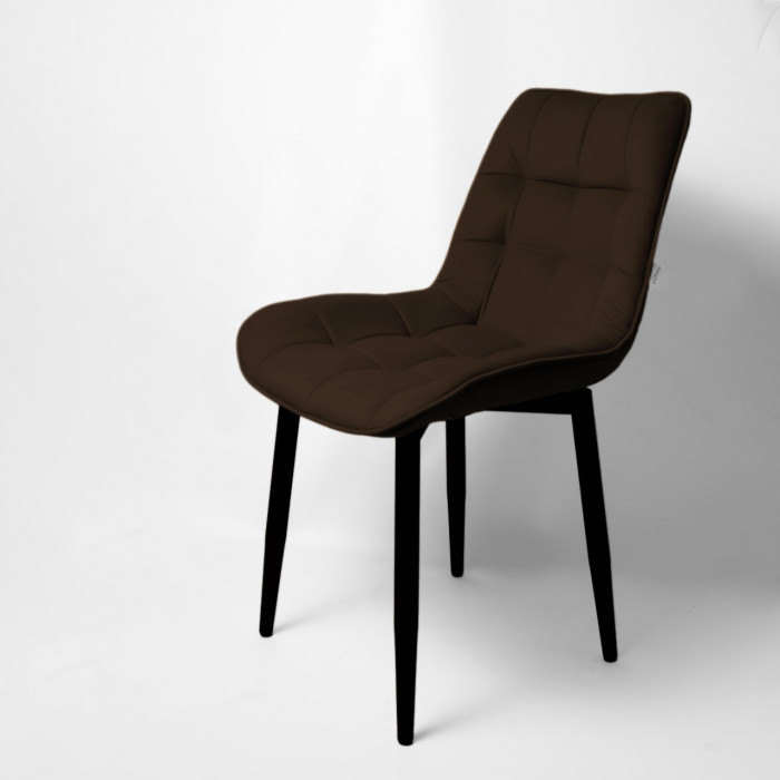 Стул "Бостон" черный матовый Velutto 24 шоколад