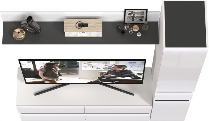 Сидней Комплектация № 051, корпус: белый/чёрный/фасады: МДФ белый глянец