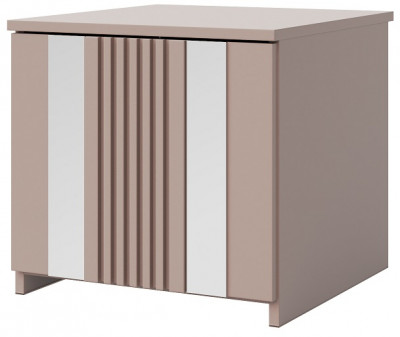 Прикроватная тумбочка "Харди" с зеркальными вставками - Латте/Ирландский ликер